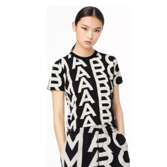 Marc Jacobs Tops - NEW! Marc Jacobs The Monogram Baby Tee -Black  White multi